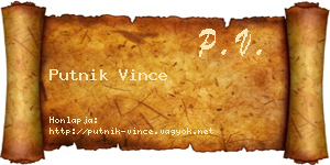 Putnik Vince névjegykártya
